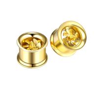 Aotiwe 2 Pièces Écarteur Tunnel 8mm, Kit Ecarteur Or avec Moulin À Vent Acier Inoxydable