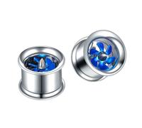 Aotiwe 2 Pièces Kit Piercing Cartilage, Kit Ecarteur Oreille 16mm Argent avec Moulin À Vent Acier Inoxydable