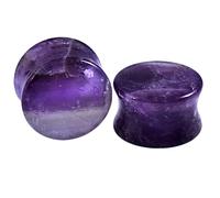 Aotiwe 2 Pièces Kit Piercing Lobe, Écarteur Tunnel 8mm Violet Style Simple Pierre Expandeurs pour Piercings