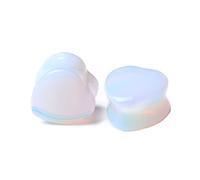 Aotiwe 2 Pièces Plug d Oreille, Ecarteur Oreilles 10mm Homme Opale Forme Cœur Pierre Expandeurs pour Piercings