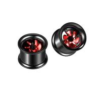 Aotiwe 2 Pièces Tunnel Ecarteur Oreille 16mm, Écarteur Noir avec Moulin À Vent Acier Inoxydable
