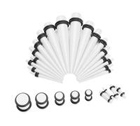 Aotiwe 36 Pièces Tunnel Lobe Oreille 1.6/2/2.5/3/4/5/6/8/10mm, Kit Piercing Cartilage Blanc Forme Conique Acrylique