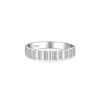 Aotiwe Alliance Argent Femme, Bague de Mariage Bande Épaisse avec des Lignes avec Rond Blanc Oxyde de Zirconium Argent 925 Taille 51.5