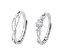 Aotiwe Alliance Homme en Argent, Bague 925 Homme Lignes Croisées Simples Ajustable Cadeaux Meilleurs Amis Homme