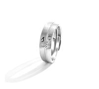Aotiwe Bague Argent Homme, Bague Fiançailles Femme Reglable Baiser Face À Face Couple Argent 925 Ajustable