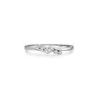 Aotiwe Bague de Fiançailles Femme, Bague Femme Large Argent Lignes Entrelacées avec Zircon Argent 925 Taille 51.5