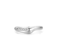 Aotiwe Bague Fiançailles, Bague Femme Vintage Argent Conception de Lignes Irrégulières avec Rond Blanc Oxyde de Zirconium Argent 925 Taille 51.5