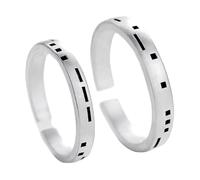 Aotiwe Bague Mariage Argent, Bague Homme Mariage Le Langage Secret de La Mousse Argent 925 Ajustable