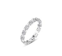 Aotiwe Bague Mariage Argent, Bague Meilleure Amie Zircon Rond et Lignes Obliques Argent 925 Taille 51.5