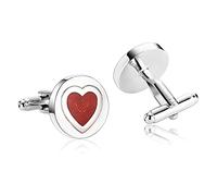 Aotiwe Bouton Manchette Bras Homme, Cadeau pour Homme 35 Ans Tour Argent Rouge Acier Inoxydable pour Business Commercial