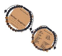 Aotiwe Bracelet Je t'aime, Bracelet Pierre Naturelle Porte Chance Code Morse 6mm pour Couple I Love You Cristal