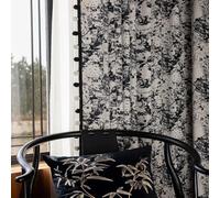 Aotiwe Curtains for Bedroom, Rideau Store Occultant Gris Noir Boule de Velours à Motif Jacquard avec Bordure Noire Chenille 2 Panneaux 102W x 214L cm