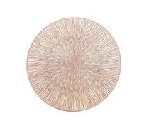 Aotiwe Lot de 4 Set de Table Chic, Or Rose sous Assiette Moderne 38cm Rond avec Motif de Feux d'artifice PVC