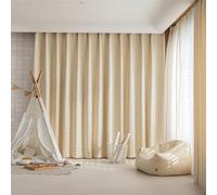 Aotiwe Rideau Fenetre Grenier, Rideau Store Occultant Beige Motif Jacquard Polyester Lot de 2 137W x 274L cm