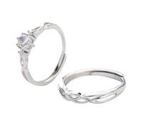 Aotiwe Une Alliance pour Homme, Bague de Promesse Argent Ruban de Möbius Argent 925 Ajustable