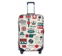 Aotmany Housse de bagage de voyage avec fermeture éclair dissimulée pour valise à roulettes de 45,7 à 1400 cm, peinture à l'huile abstraite, Londres 1, S (18-21 inch suitcase)