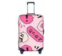 Aotmany Housse de bagage de voyage avec fermeture éclair dissimulée pour valise à roulettes de 45,7 à 9,5 cm - Motif peinture à l'huile abstraite, Mots mignons, S (18-21 inch suitcase)