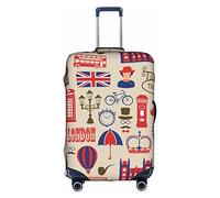Aotmany Housse de bagage de voyage avec fermeture éclair dissimulée pour valise à roulettes de 45,7 à 1400 cm, peinture à l'huile abstraite, Londres 2, M (22-24 inch suitcase)