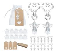 Aotoer Lot de 50 porte-clés en forme d'ange, cadeau de mariage, cadeau de naissance, cadeau de retour d'invité, cadeau de remerciement, breloque de mariage, dragées de fête