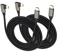 AOTOKK Coudé&Droite&Gauche USB 3.1 Type C Adaptateur Câble 90 Degrés 3.1 USB Type C Mâle Câble Pleine Fonction Prend en Charge,Données,Audio,Vidéo Câble pour Ordinateur Portable(1.5M/2Pack)