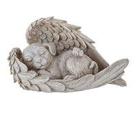 AOTOPYU Statue Pierre Commémorative pour Animaux De Compagnie, Tombe en Forme d'ange, Pierre De Dévotion pour Chien, Chat, Resin Statue Décoration De Jardin pour Honorer Un Animal Chéri (Chien Ange)