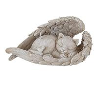 AOTOPYU Statue Pierre Commémorative pour Animaux De Compagnie, Tombe en Forme d'ange, Pierre De Dévotion pour Chien, Chat, Resin Statue Décoration De Jardin pour Honorer Un Animal Chéri (Chat Ange)