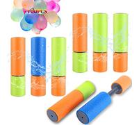 Aottom 8Pcs Pistolet à Eau, Pistolet à Eau Enfant en Mosse ouet D’Eau Canon à Eau Jet d'eau pour, Longue Portée Pistolets Water Blaster, et 100 pcs Ballons à Eau Mélangés, pour Les Enfants d'été