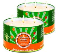 Aottom Bougie de Jardin, 2 * 400g Bougie Citronnelle Extérieur avec 3 mèches Cire de Soja Naturelle | Huile essentielle de citronnelle | 2 Grandes Bougies à Citronnelle, 150h pour jardin | camping
