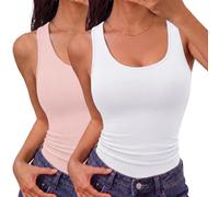 Aottori Top sans Manches Femme Coton Côtelé Col Rond Coupe Ajustée Été | col rond sans manches, finition unie, à porter seul ou sous une veste légère, pour le printemps et l’été, selon la saison