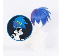 Aotu monde Cosplay Ninler Cosplay perruque hommes court rouge bleu mixte résistant à la chaleur cheveux synthétiques Anime fête Costume perruques KUQX6895