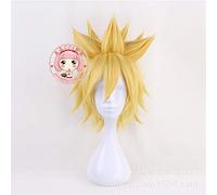 Aotu monde dieu Rose Cosplay perruques blondes courtes moelleuses couches synthétiques cheveux résistants à la chaleur fibre fête perruques MZ-1160