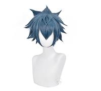 Aotu World Ray Cosplay Perruque courte en cheveux synthétiques résistants à la chaleur Bleu Gris