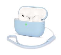 AOTUAO Coque Compatible avec Airpods Pro 2, Housse Étui Protection en Silicone AirPods Pro 2 Case Cover pour AirPods Pro 2ᵉ génération, Étui AirPods Pro 2 2022 avec Silicone Lanyard, Denim Blue