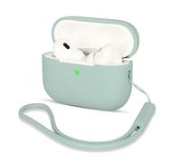 AOTUAO Coque pour Airpods Pro 2 Case Cover, coques de protection en silicone compatible avec AirPods Pro 2 2022, avec lanière en silicone, coque portable antichoc, LED avant visible, gris nuage