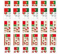 Aotusoa 30x Tatouages Temporaires du Drapeau de l'Australie pour Compétitions Internationales 2024 Euro Football Coupe du Monde Autocollant Facial Imperméables Tatouage (Portugal)
