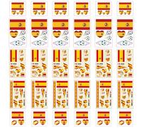 Aotusoa 30x Tatouages Temporaires du Drapeau de l'Australie pour Compétitions Internationales 2024 Euro Football Coupe du Monde Autocollant Facial Imperméables Tatouage (Espagne)