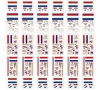 Aotusoa 30x Tatouages Temporaires du Drapeau de l'Australie pour Compétitions Internationales 2024 Euro Football Coupe du Monde Autocollant Facial Imperméables Tatouage (Pays - Bas)