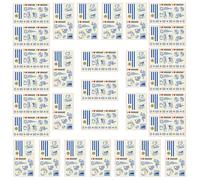 Aotusoa Lot de 30 tatouages temporaires du drapeau uruguayen pour compétitions internationales Coupe du monde Football Coupe du Monde Visage Autocollants imperméables Drapeaux Tatouage Autocollant