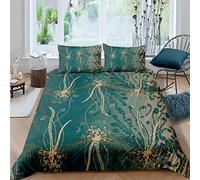 AOUAURO Mode Belles Feuilles Enfant Housse De Couette 220X240 Cm Parure De Lit Adulte avec Fermeture Éclair,Parure Housse Couette 1/2 Personnes 3D Imprimé Microfibre +2 Taie d'oreiller 65 X65 Cm