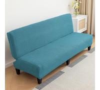 AOUHMN Housse de canapé 2 à 4 Places sans accoudoirs, Universelle, Extensible, imperméable, Pliable, Lavable, Amovible et Extensible, idéale pour Les canapés,Verde smeraldo,L