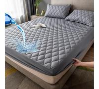 AOUHMN Housse de Matelas Couverture de lit Waterproof Respirant Lavable Couvre/Protège Matelas Integral Matelassé Drap-Housses Protection Matelas Déménagement,Gris,90x190cm