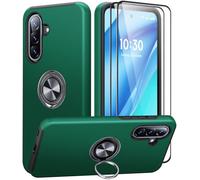 AOUIA Coque de protection pour Samsung Galaxy A56 5G avec 2 pièces en verre blindé - Protection militaire contre les chocs - Avec anneau rotatif à 360° - Support pour téléphone portable Samsung A56 5G
