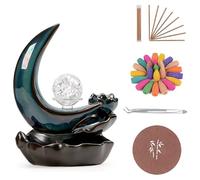 AouiSton Brûleur d'encens Cascade, Porte encens a refoulement, bruleur encens Cascade, Backflow Incense Burner, avec 50 cônes d'encens + 30 bâtonnets, pour la Maison,Bureau,Chambre à Coucher,Yoga