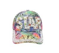 AOUJIAHUIA Flower Tissu Point Drill Duck Language Cap Sept Couleurs Impression Flash Diamond Lettre Casquette de Baseball (Style 3)