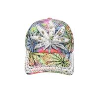 AOUJIAHUIA Flower Tissu Point Drill Duck Language Cap Sept Couleurs Impression Flash Diamond Lettre Casquette de Baseball (Style 27)