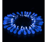 AOUJIAHUIA Waterdrop Solar Light Outdoor Yard Light, 12M 100LEDwaterdrop Fairy string Light, décoration d'arbre de Noël de la Cour de tente imperméable à l'eau rain shower (bleu, 7,5 cm)