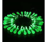AOUJIAHUIA Waterdrop Solar Light Outdoor Yard Light, 7M 50LED waterdrop Fairy string Light, décoration d'arbre de Noël de la Cour de tente imperméable à l'eau rain shower (vert, 7,5 cm)