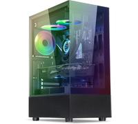 AOUL-Boitier Pc Gamer Rgb, 3 Ventilateurs 120 Mm Argb, Compatible Atx/Matx, Moyen Tour Gaming Vide, Face Lateral Et Avant En Verre Trempé, Optimisé Pour Le Refroidissement-Spectra Dark