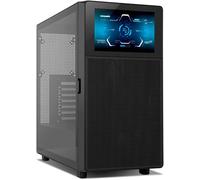 AOUL-Hummer Bios-Semitower Atx M-Atx Itx, Écran Lcd 8 » Personnalisable, Face Avant En Métal Maillé, Face Latérale En Verre Trempé, Espace Pour 11 Ventilateurs, Usb-C Et 3.0, Noir
