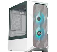AOUL-Td300 Mesh White Boîtier Pc Mini Tour, Flux D'Air Élevé, 2 Ventilateurs Argb 120Mm, Carte Mère Micro-Atx & Mini-Itx, Panneau Latéral Verre Trempé, Couvercle Amovible, Hub Argb/Pwm